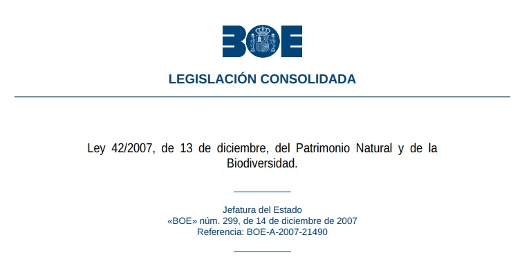Test de la Ley 42/2007, de 13 de diciembre, del Patrimonio Natural y de la Biodiversidad